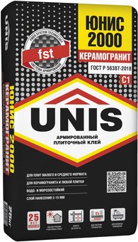 Клей для плитки UNIS 2000 25 кг